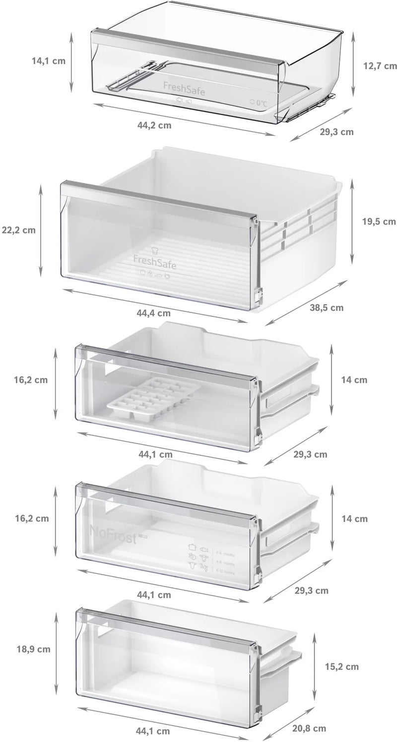 Neff N50 built-in fridge-freezer with freezer at bottom 193.5 x 55.8 cm flat hinge | KI7962FD0