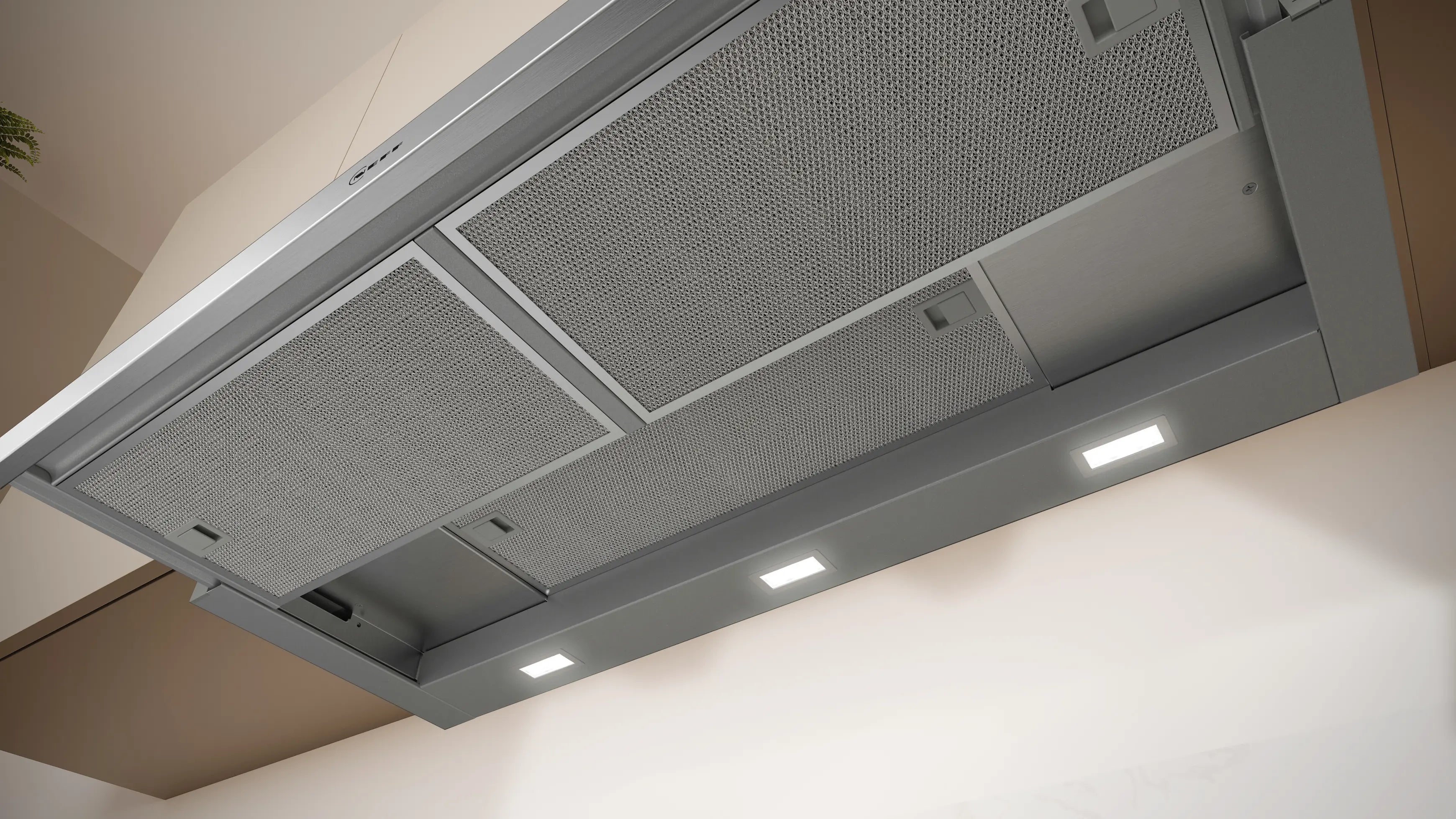 NEFF N 50 90cm telescopic pull-out cooker hood in Silver Metallic