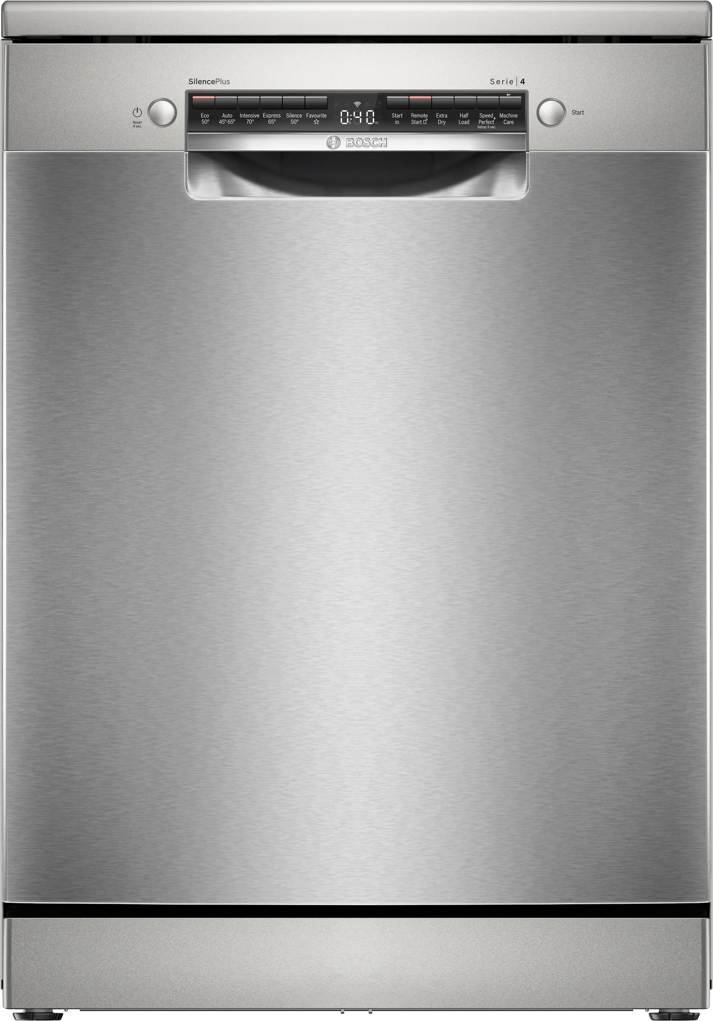 Bosch Series 4 SMS4EKI06G freestanding 60cm dishwasher in Brushed Steel