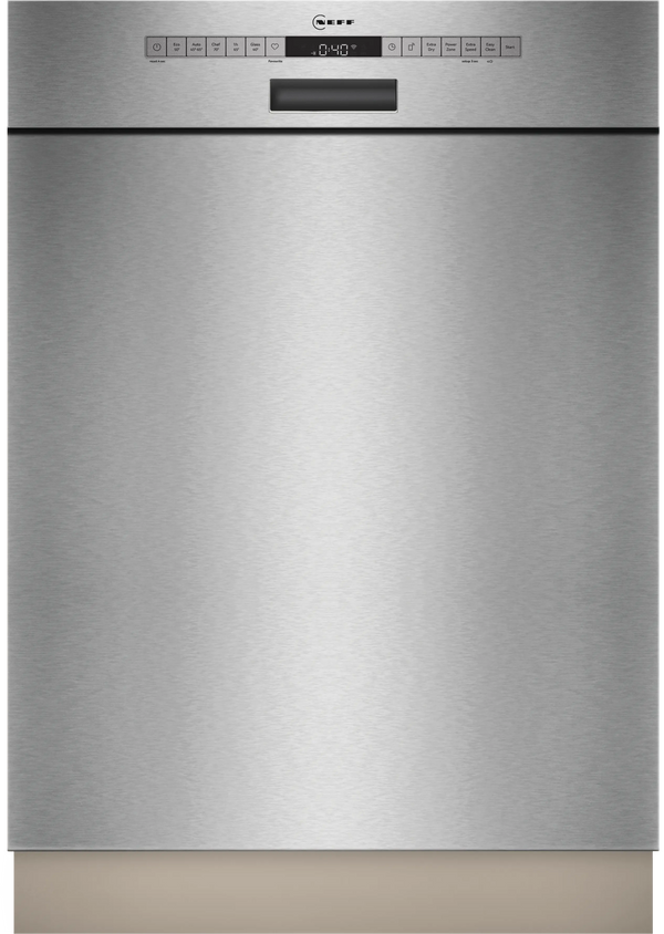 NEFF S145HTS01G N50 semi-integrated dishwasher in Brushed Steel