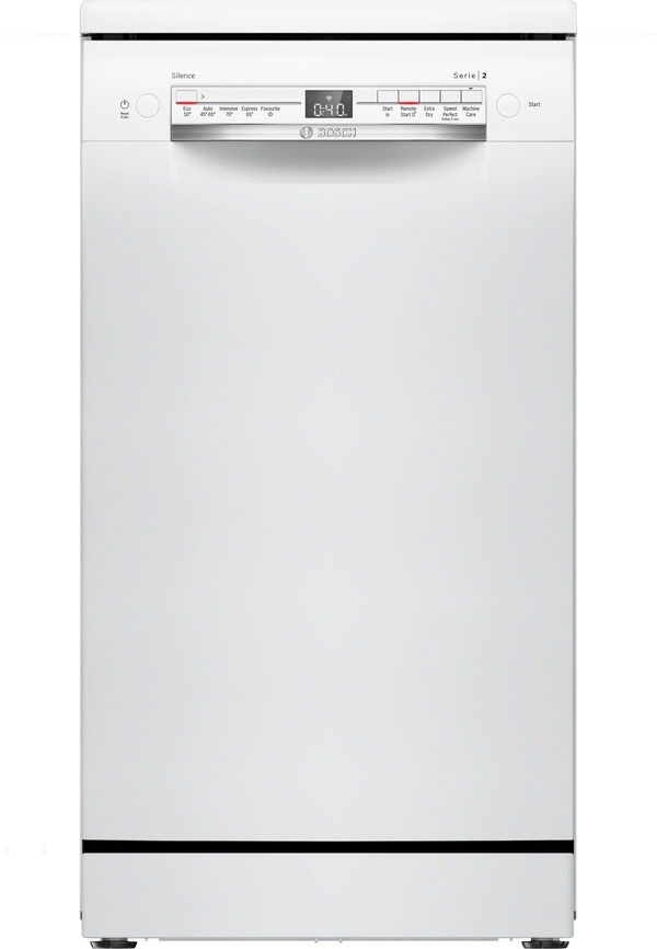 Bosch SPS2IKW01G Series 2 freestanding 45cm slimline dishwasher in White