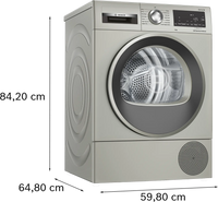 Bosch WQG245S9GB Series 6 9kg heat pump tumble dryer in Silver Inox