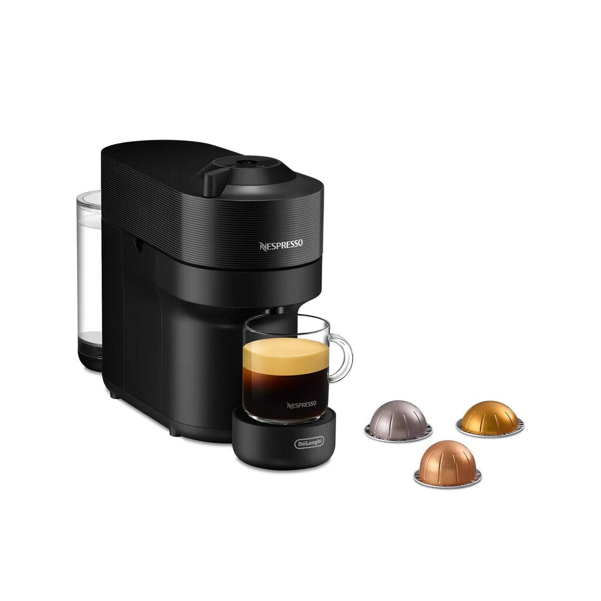 De'Longhi Nespresso Vertuo Pop Capsule Coffee Machine - Black - with Vertuo capsules