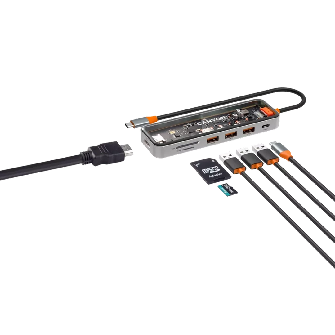 Canyon 7 PORT USB-C HUB DS-13 | CNS - TDS13 Canyon USB Hub Euronics Ireland