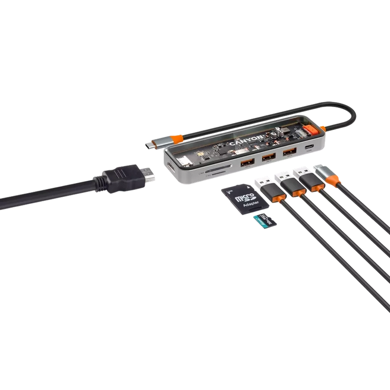 Canyon 7 PORT USB-C HUB DS-13 | CNS - TDS13 Canyon USB Hub Euronics Ireland