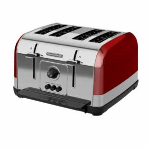 Morphy Richards Venture 4 Slice Red and SS Toaster | 240133