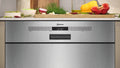 NEFF S145HTS01G N50 semi-integrated dishwasher in Brushed Steel