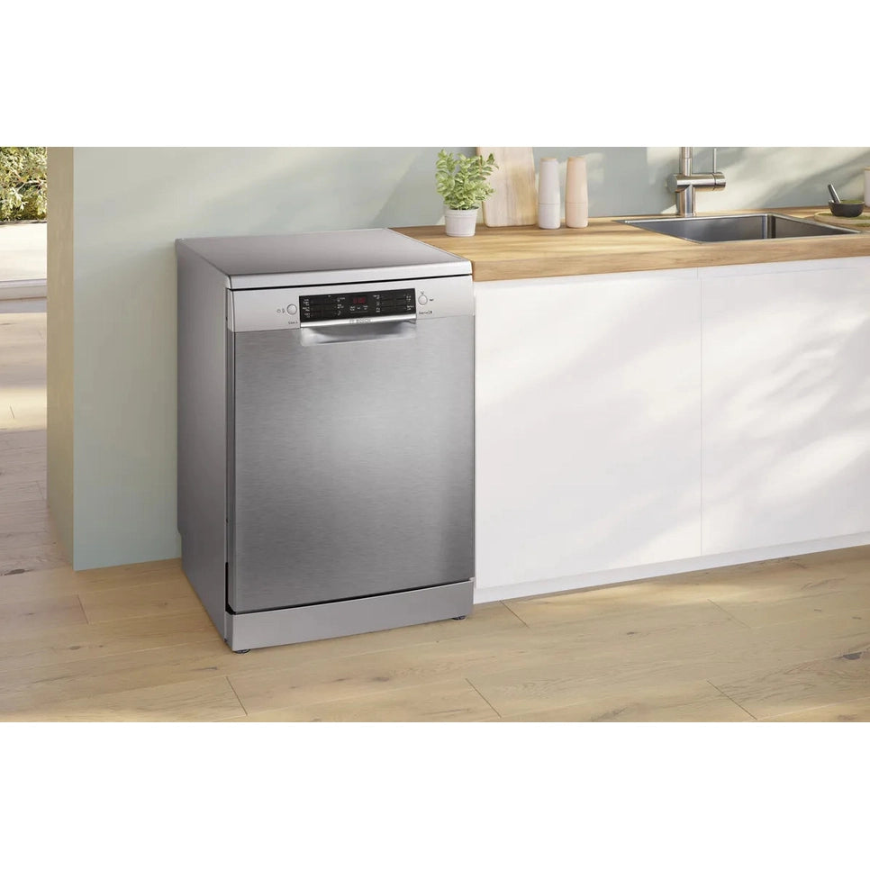 Bosch Series 2 free-standing dishwasher 60 cm Brushed steel anti-fingerprint | SMS26AI08G Bosch Dishwasher Euronics Ireland