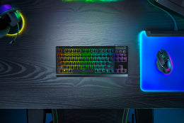 Razer BlackWidow V4 Tenkeyless HyperSpeed Wireless Gaming Keyboard, Orange Switch, UK Layout, Black | RZ03-05480300-R3W1