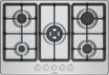 Bosch PGQ7B5K90 Series 4 75cm 5 burner gas hob with central wok burner in Stainless Steel