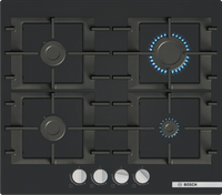 Bosch PNP6B6K40 Series 4 60cm 4 burner gas hob in Black tempered glass