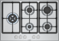 Bosch PGM7B5K90 Series 4 75cm 5 burner gas hob with wok burner in Stainless Steel