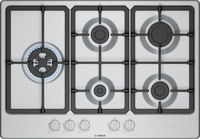 Bosch PGM7B5K90 Series 4 75cm 5 burner gas hob with wok burner in Stainless Steel