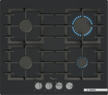Bosch PPP6A6I40 Series 6 60cm 4 burner gas hob in Black tempered glass