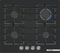 Bosch PPP6A6I40 Series 6 60cm 4 burner gas hob in Black tempered glass
