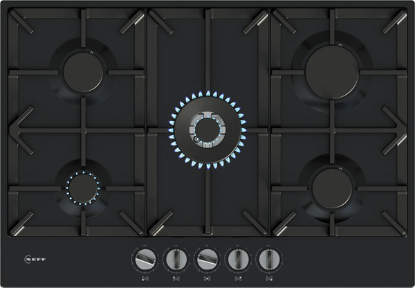 NEFF N70 T27CIQ8S0 75cm 5 burner gas hob in Black