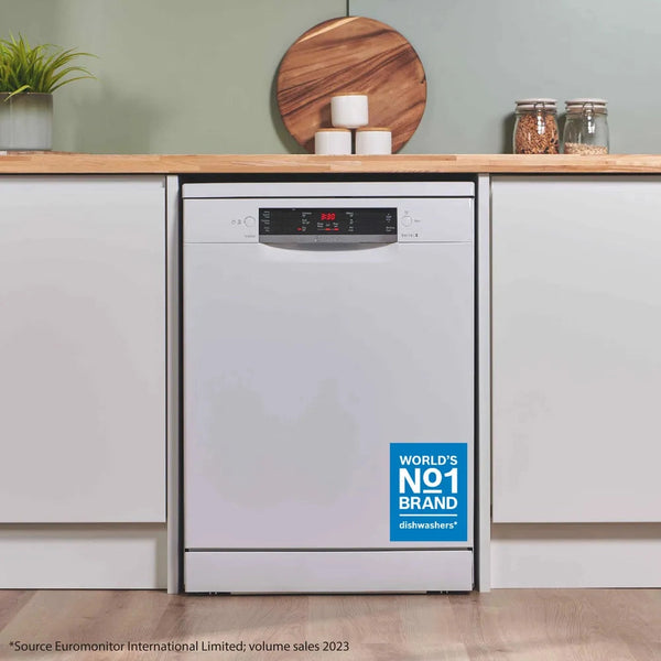 Bosch Series 2 free-standing dishwasher 60 cm White | SMS26AW08G Bosch Dishwasher Euronics Ireland