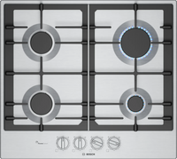 Bosch PCP6A5I90 Serie 6 60cm 4 burner gas hob in Stainless Steel