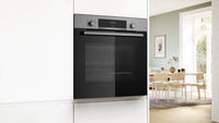 Bosch Series 4 built-in single oven with added steam function in Stainless Steel