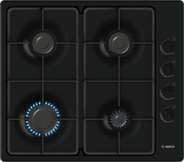 Bosch Series 2 60cm 4 Burner Gas Hob - Black | PBP6B6K60