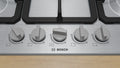 Bosch PGQ7B5K90 Series 4 75cm 5 burner gas hob with central wok burner in Stainless Steel