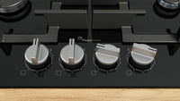 Bosch PPP6A6I40 Series 6 60cm 4 burner gas hob in Black tempered glass