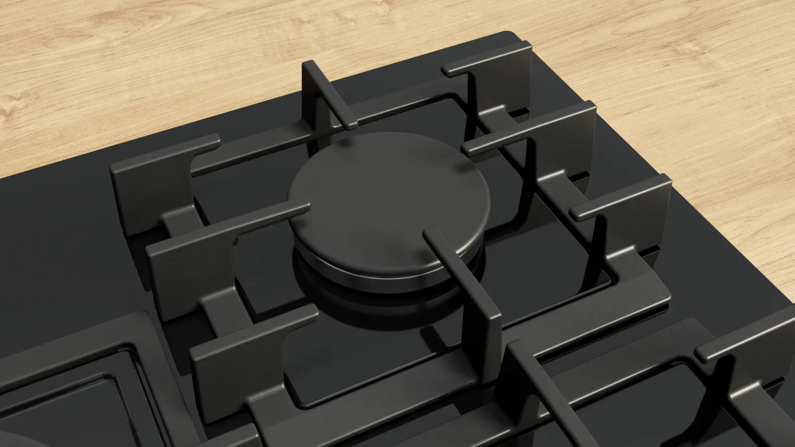 Bosch PPQ7A6I40 Series 6 75cm 5 burner gas hob with wok burner in Black tempered glass