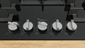 Bosch PPQ7A6I40 Series 6 75cm 5 burner gas hob with wok burner in Black tempered glass