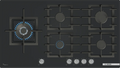 Bosch PPM9A6I40 Series 6 90cm 5 burner gas hob with wok burner in Black tempered glass