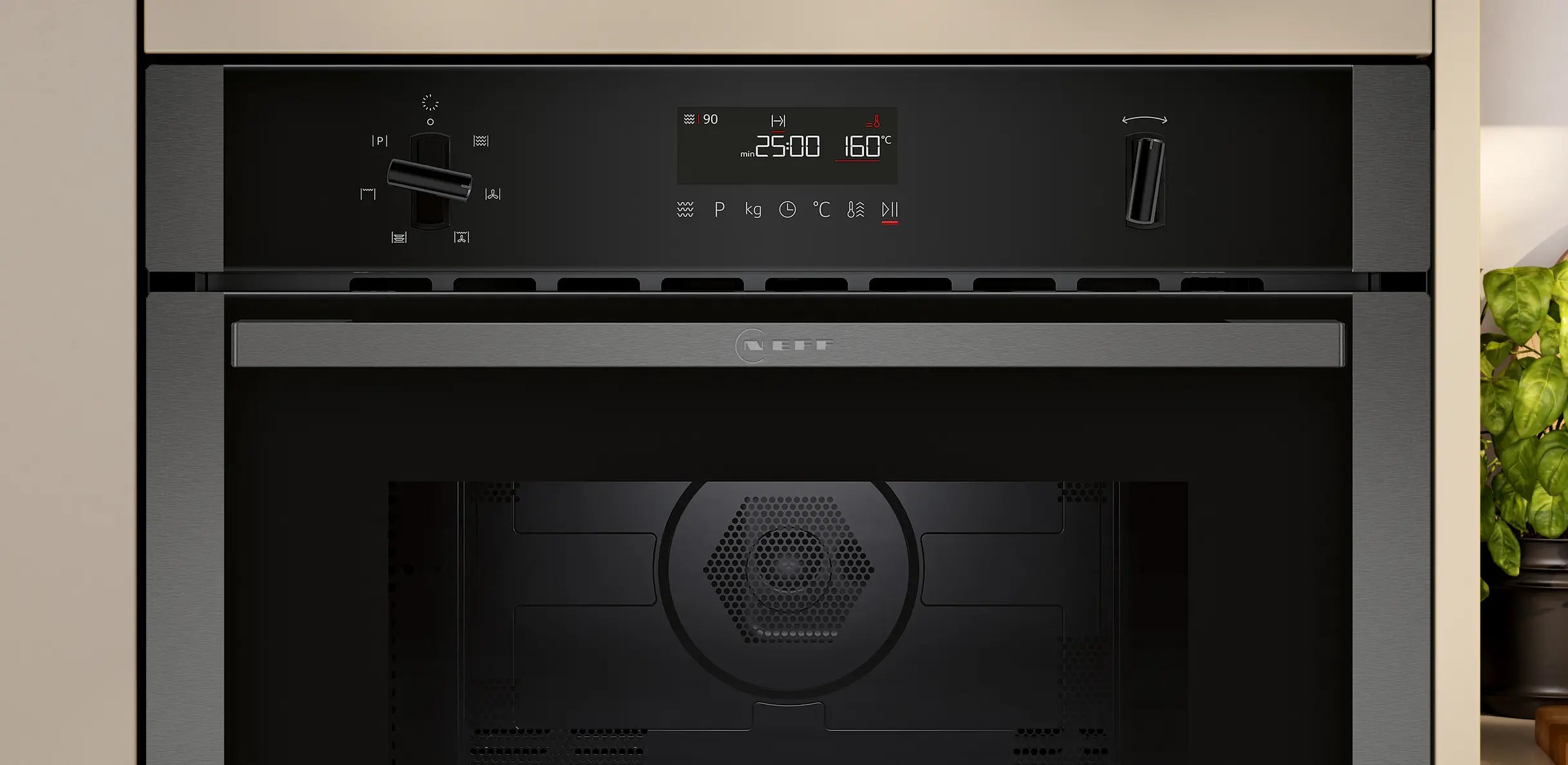 NEFF C1AMG84G1B N50 built-in microwave oven with hot air in Graphite-Grey