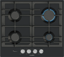 Bosch Series 6 60cm 4 Burner Gas Hob - Black | PCP6A6I90