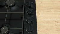 Bosch PBP6B6K60 Series 2 60cm 4 burner gas hob in Black enamel