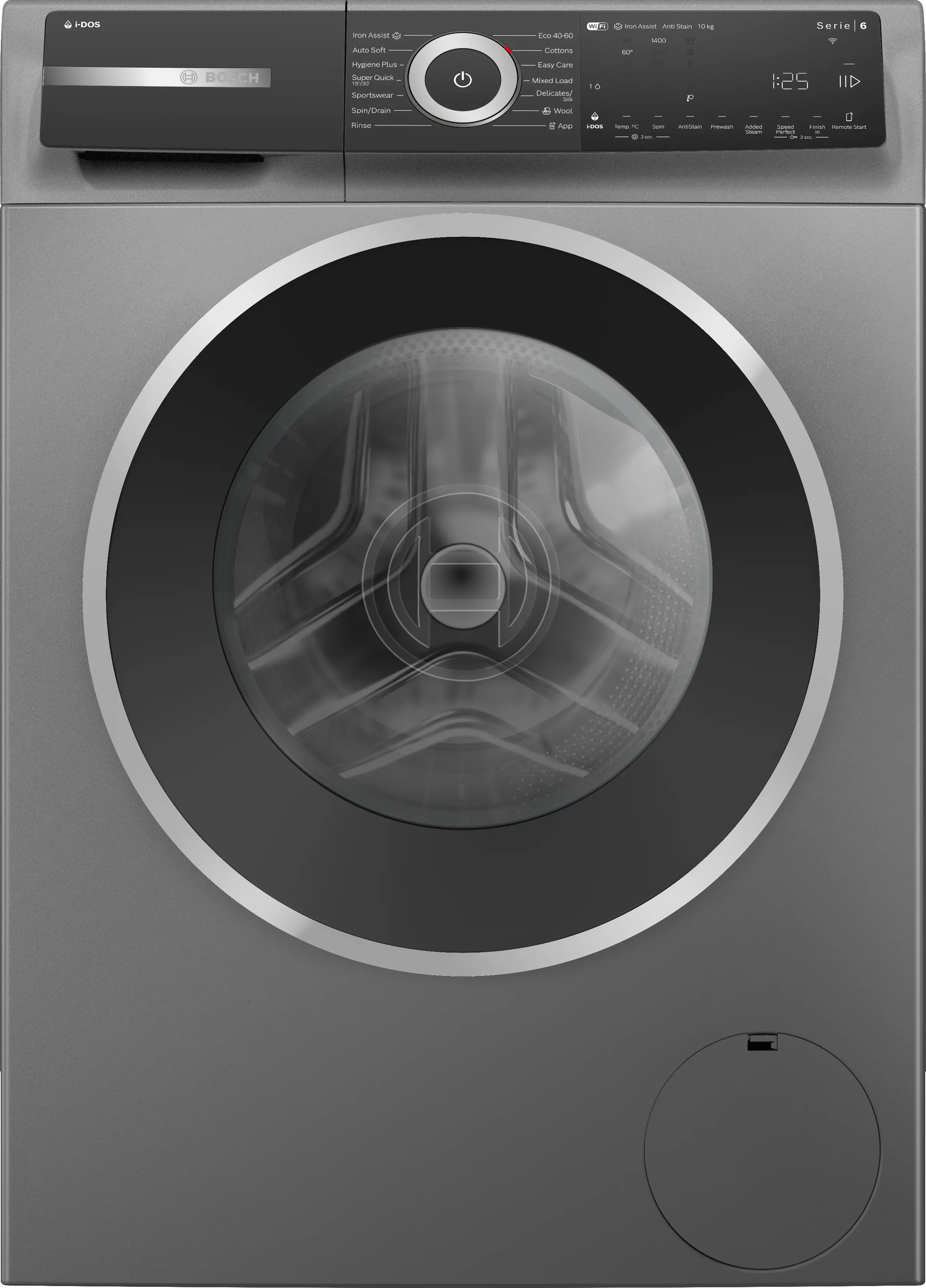Bosch WGH254ARGB Series 6 freestanding 10kg washing machine in Cast Iron Grey
