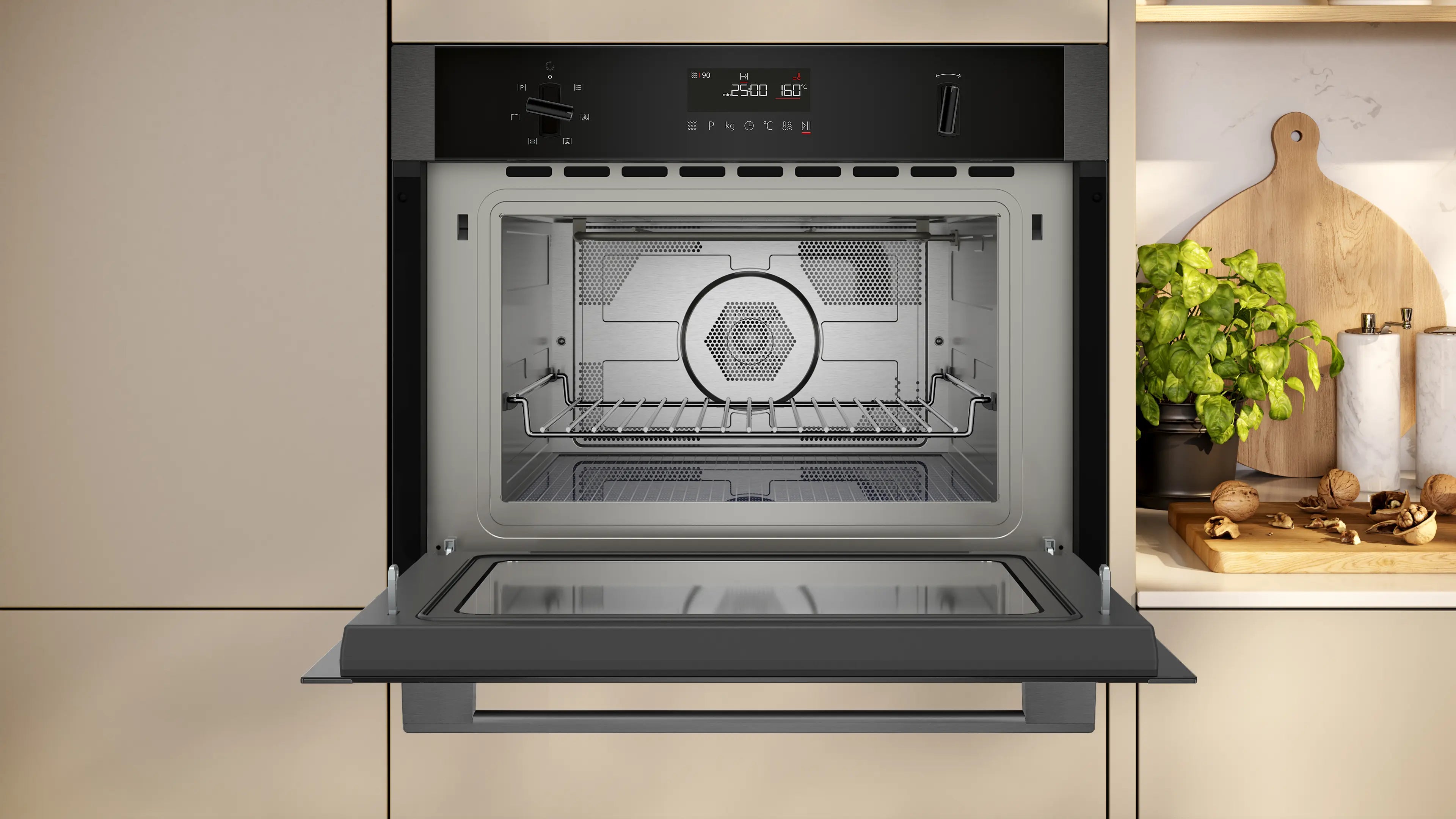 NEFF C1AMG84G1B N50 built-in microwave oven with hot air in Graphite-Grey