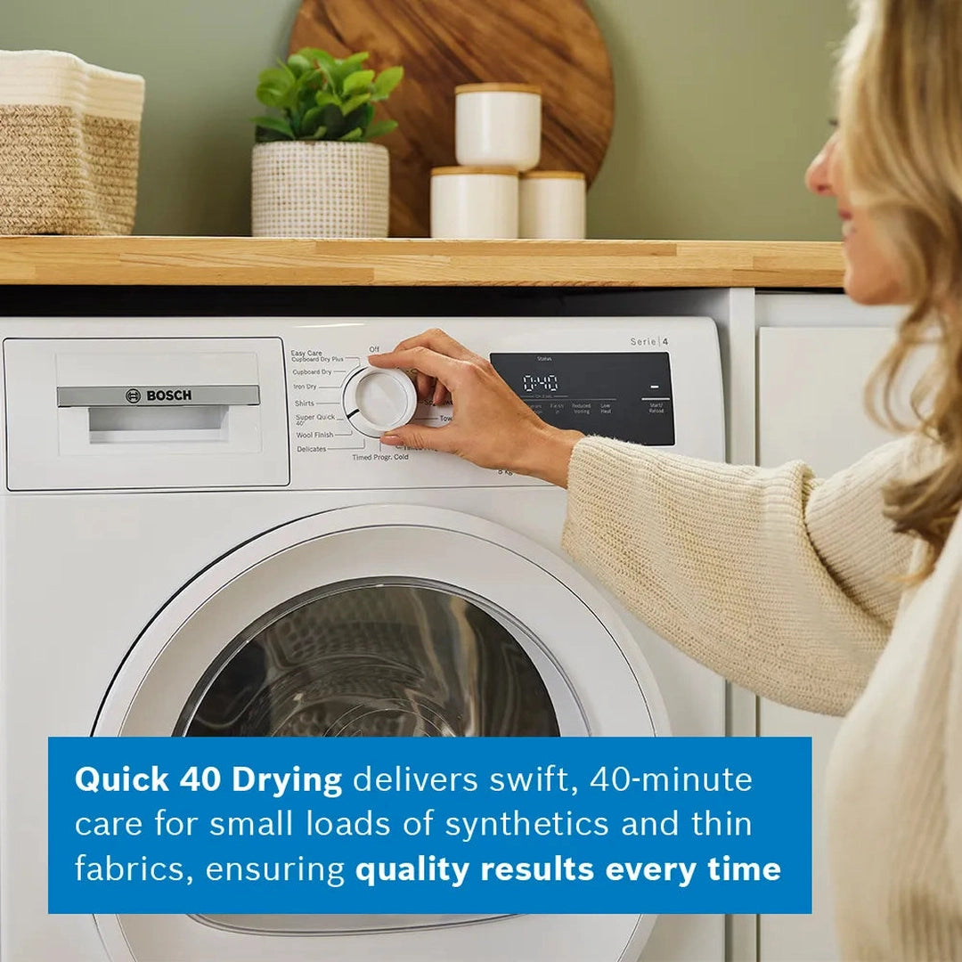 Bosch Series 4 Heat pump tumble dryer 8 kg White | WTH85225GB Bosch Tumble Dryer Euronics Ireland