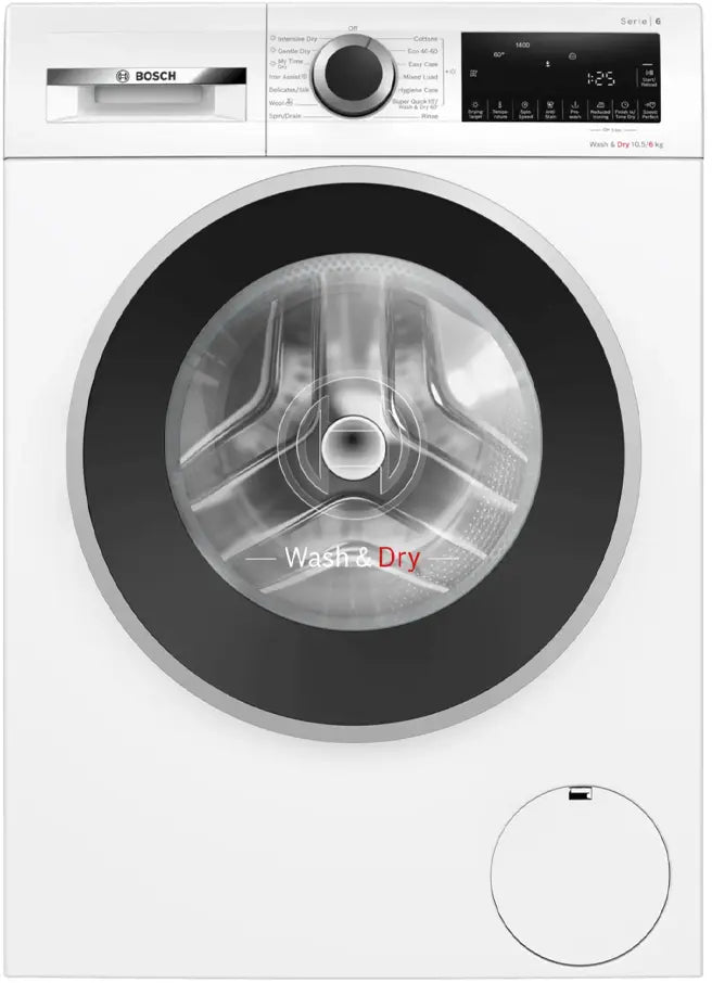 Bosch WNG25401GB Series 6 freestanding 10.5/6kg washer dryer in White