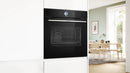 Bosch Series 8 Built-in Single Oven with Steam Function – Black | HRG7764B1B