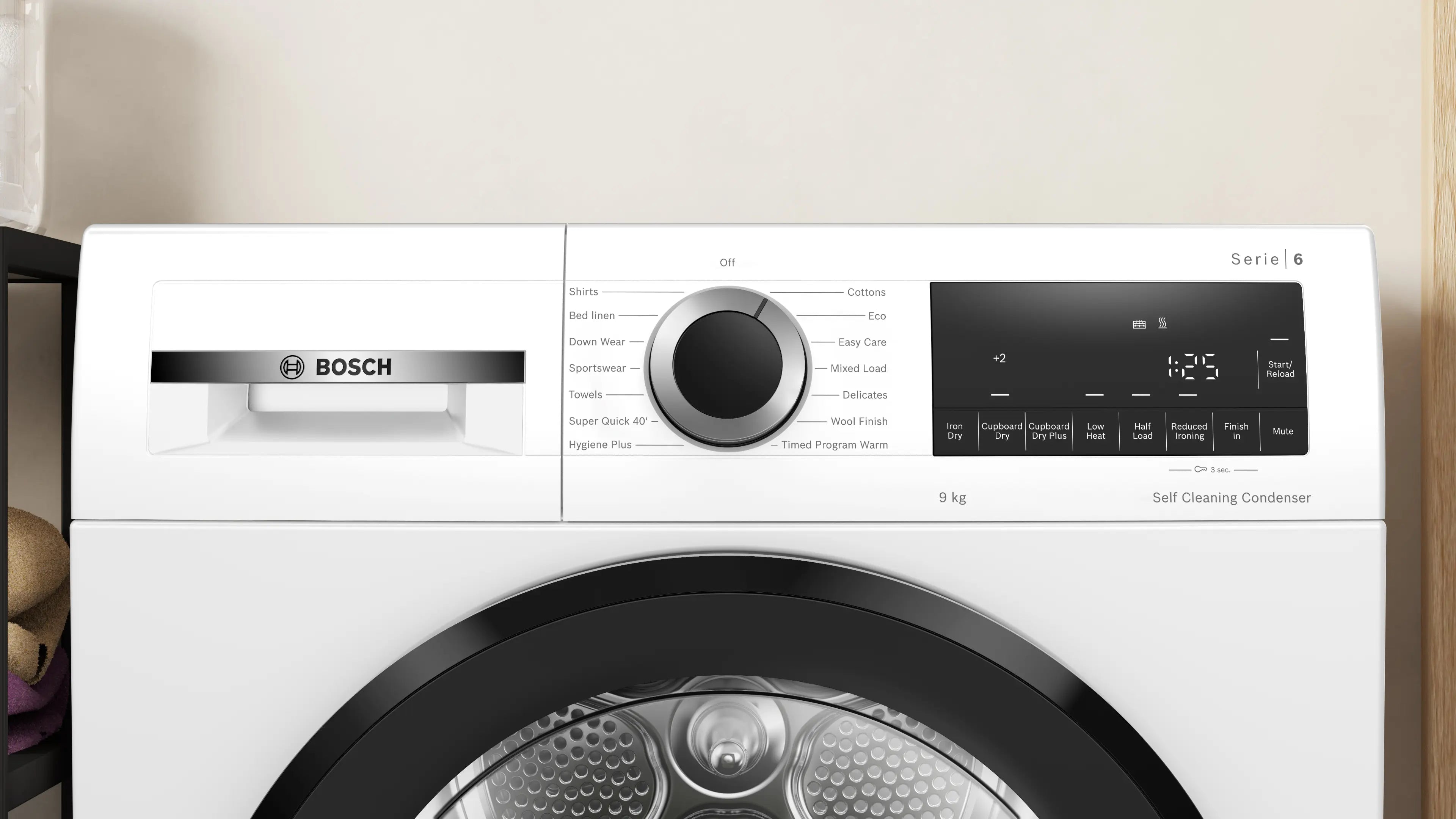 Bosch WQG24500GB Series 6 9kg heat pump tumble dryer in White