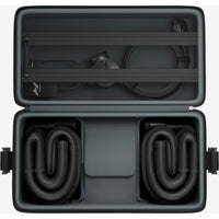 Hyperice Normatec Carry Case, black, open interior hose compartments (empty)