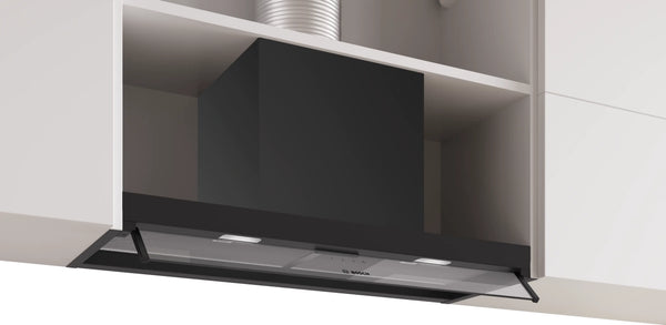 Bosch Series 4 80cm built-in integrated design cooker hood with clear glass canopy in Matt Black