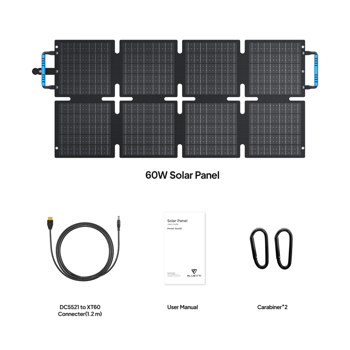 BLUETTI SORA 60 60W Portable Solar Panel - what's in the box