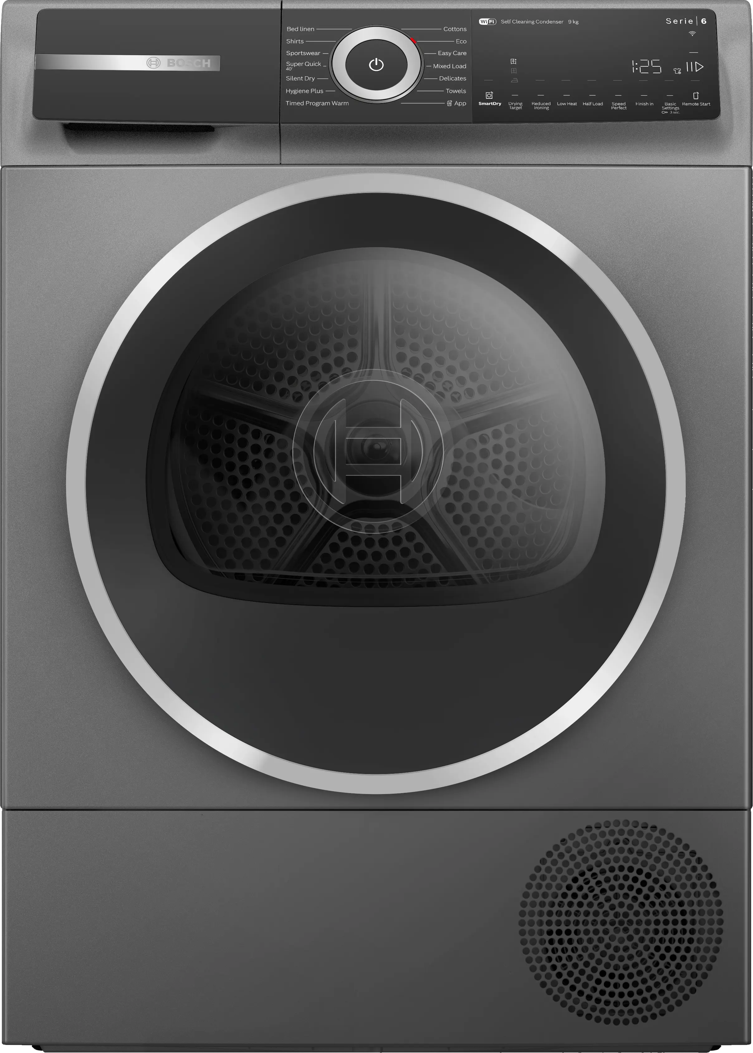Bosch WQH246DRIE Series 6 9kg heat pump tumble dryer in Cast Iron Grey
