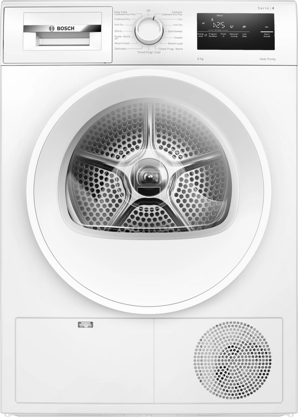 Bosch WTH85225IE Series 4 8kg heat pump tumble dryer in White