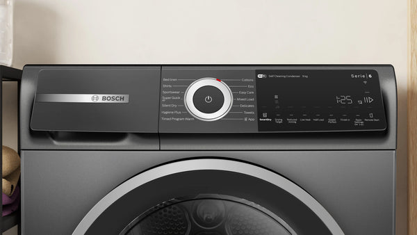 Bosch WQH246DRIE Series 6 9kg heat pump tumble dryer in Cast Iron Grey
