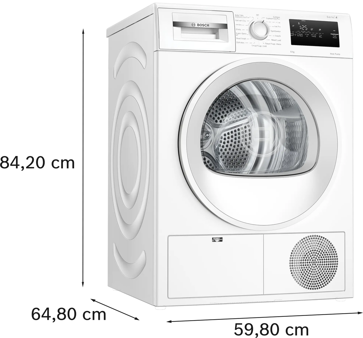 Bosch WTH85225IE Series 4 8kg heat pump tumble dryer in White