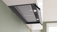 Bosch Series 4 80cm built-in integrated design cooker hood with clear glass canopy in Matt Black