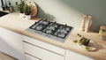 Bosch PGM7B5K90 Series 4 75cm 5 burner gas hob with wok burner in Stainless Steel