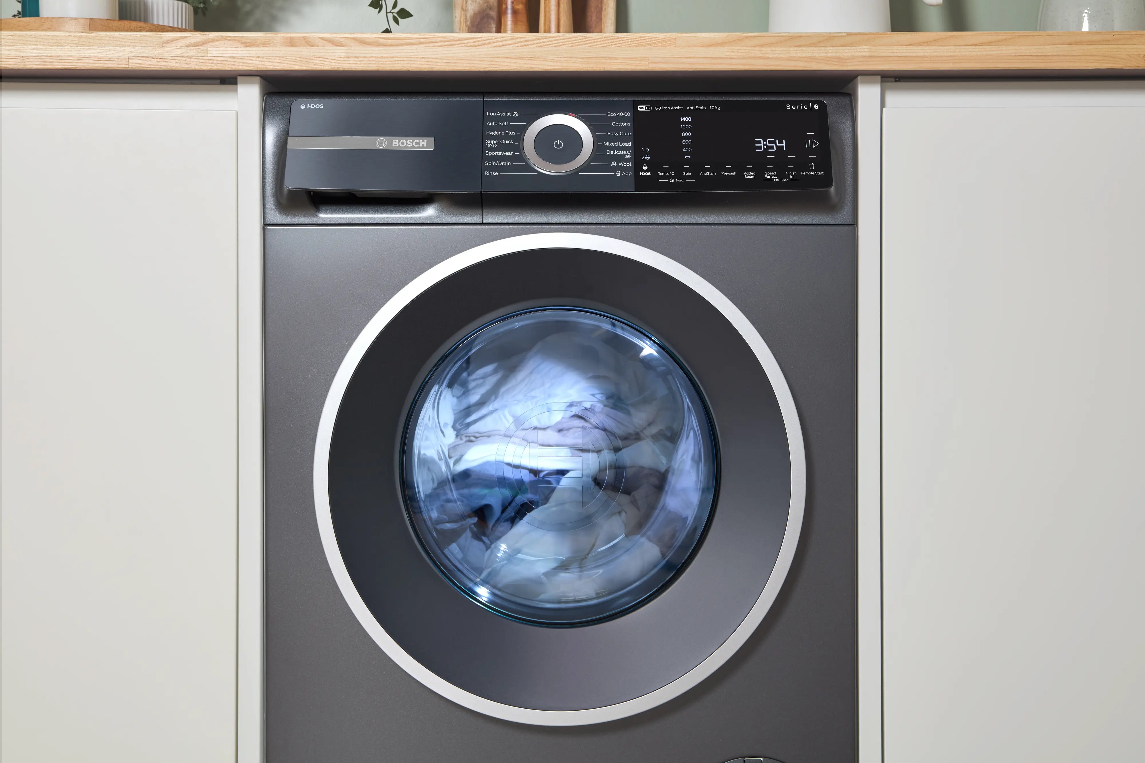 Bosch WGH254ARGB Series 6 freestanding 10kg washing machine in Cast Iron Grey