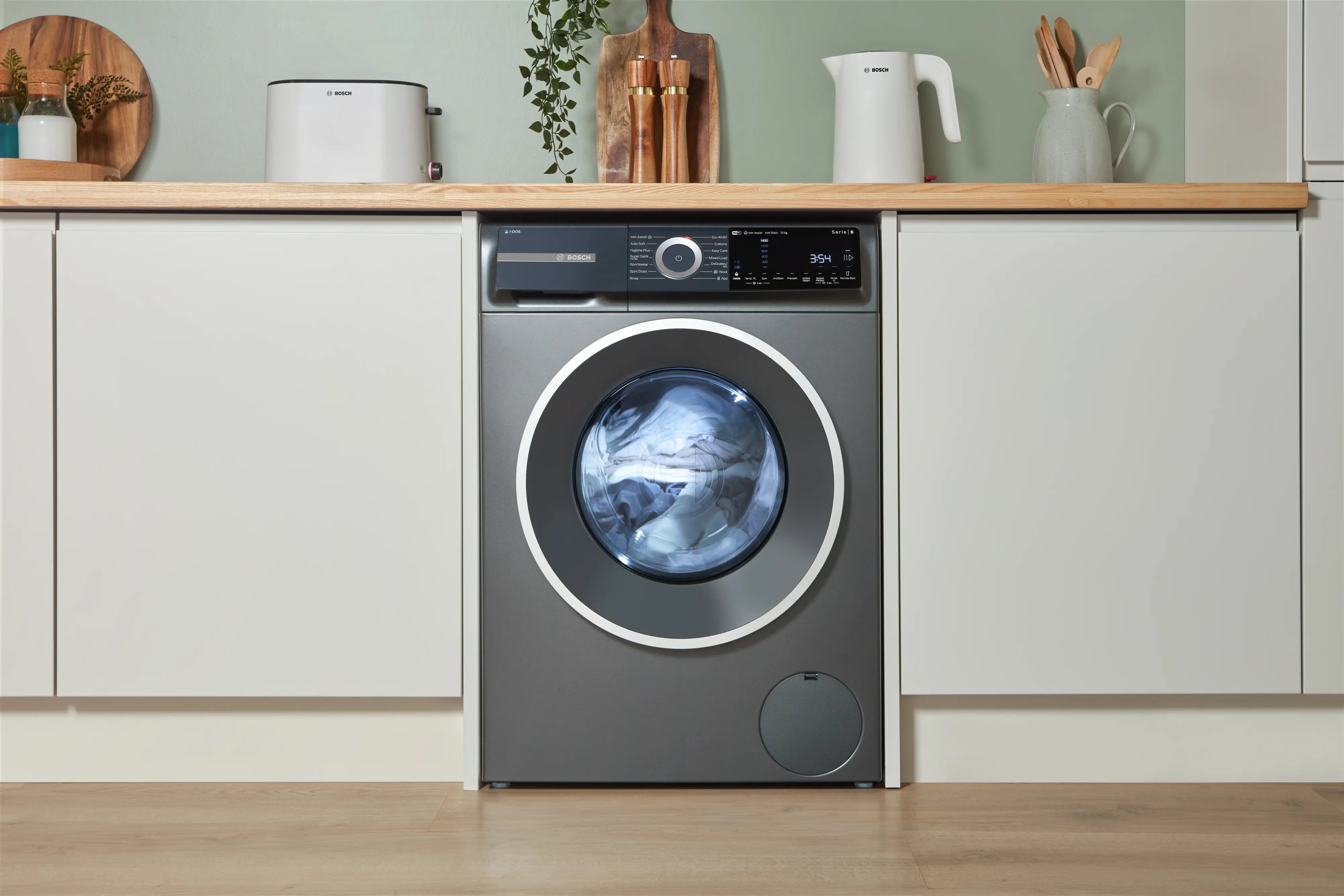 Bosch WGH254ARGB Series 6 freestanding 10kg washing machine in Cast Iron Grey