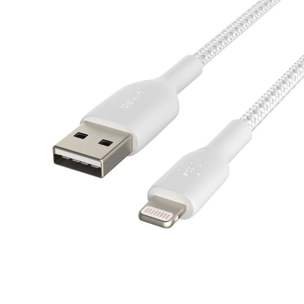 Belkin BoostCharge Pro Braided USB-A to Lightning Cable 1m White product image